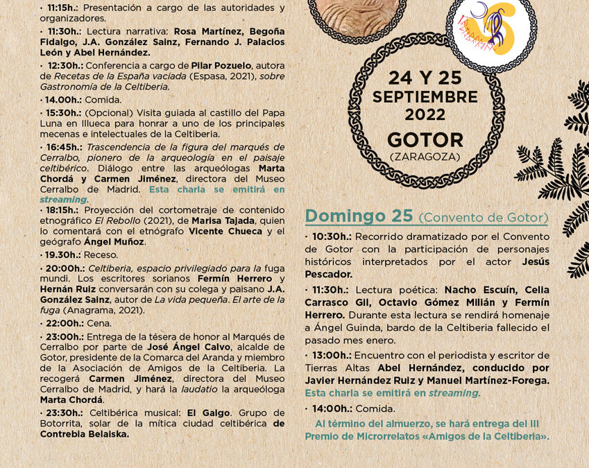 IV ENCUENTRO EN TORNO A LA CELTIBERIA LITERARIA 2022